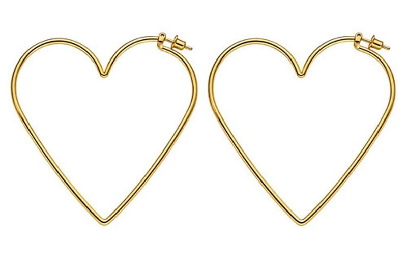 Large 14K Gold Filled Heart Hoop Earrings