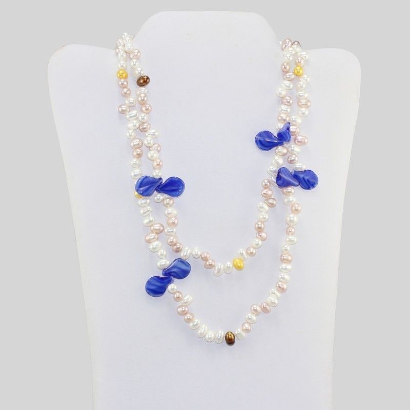 Long Freshwater Pearl Station Necklace