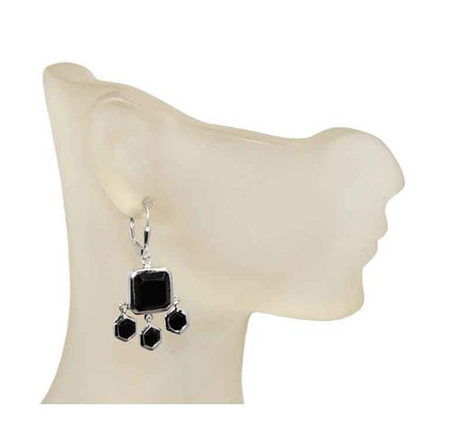 Black Onyx Sterling Silver Drop Earrings
