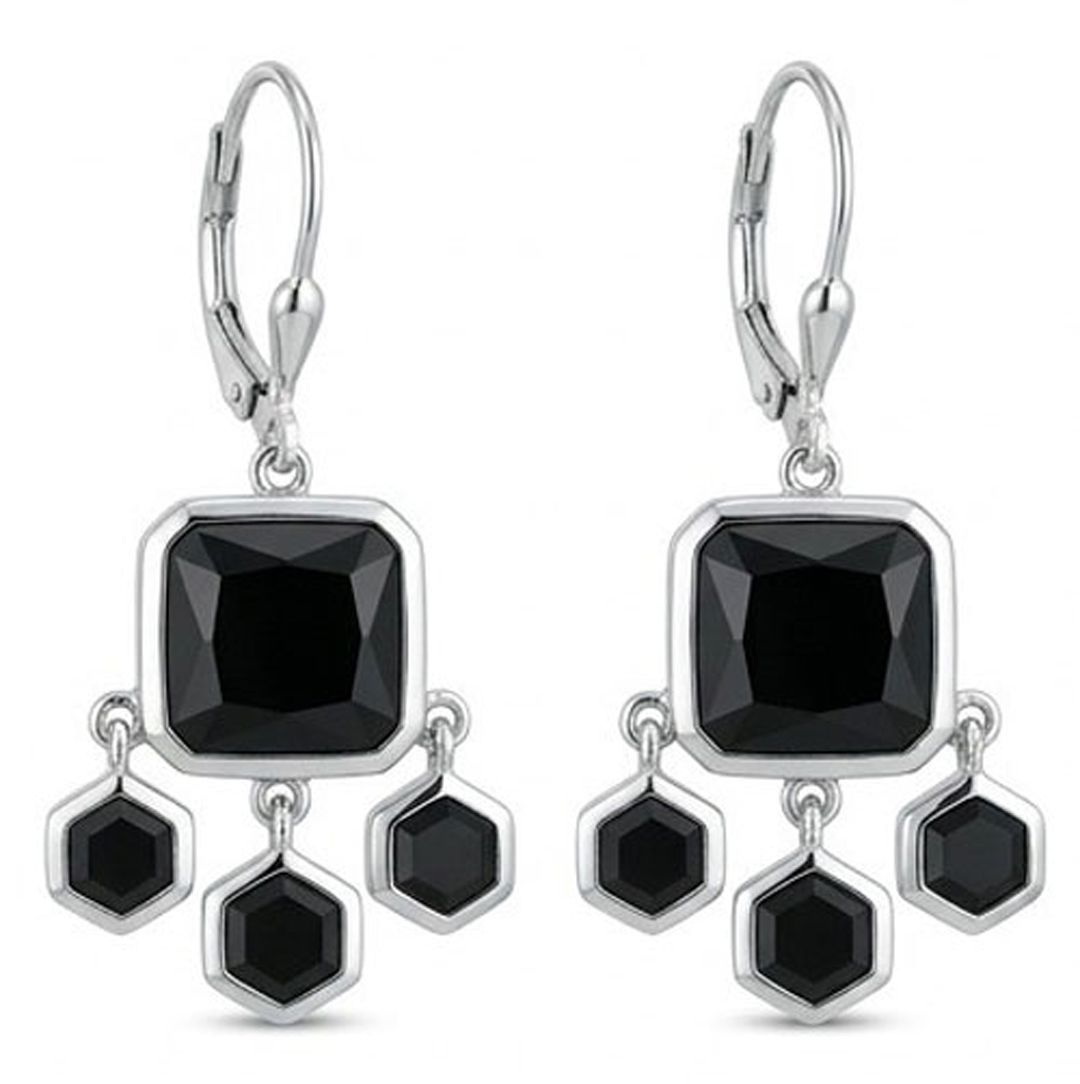 Black Onyx Sterling Silver Drop Earrings Black Onyx Sterling Silver Drop Earrings