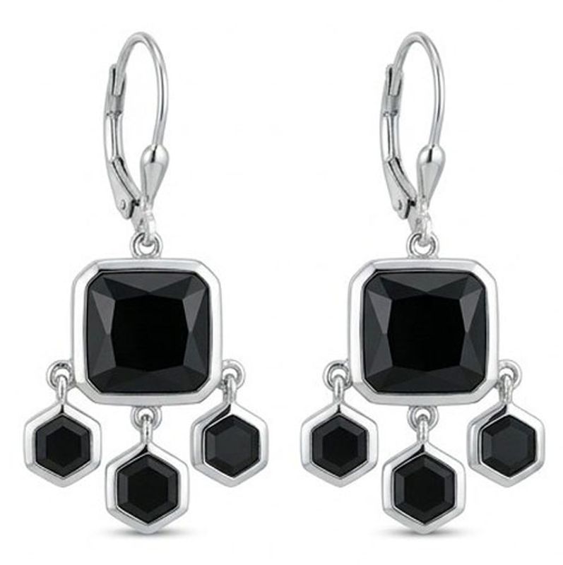 Black Onyx Sterling Silver Drop Earrings