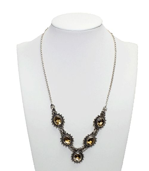 Golden Topaz Sterling Silver Necklace Golden Topaz Sterling Silver Necklace
