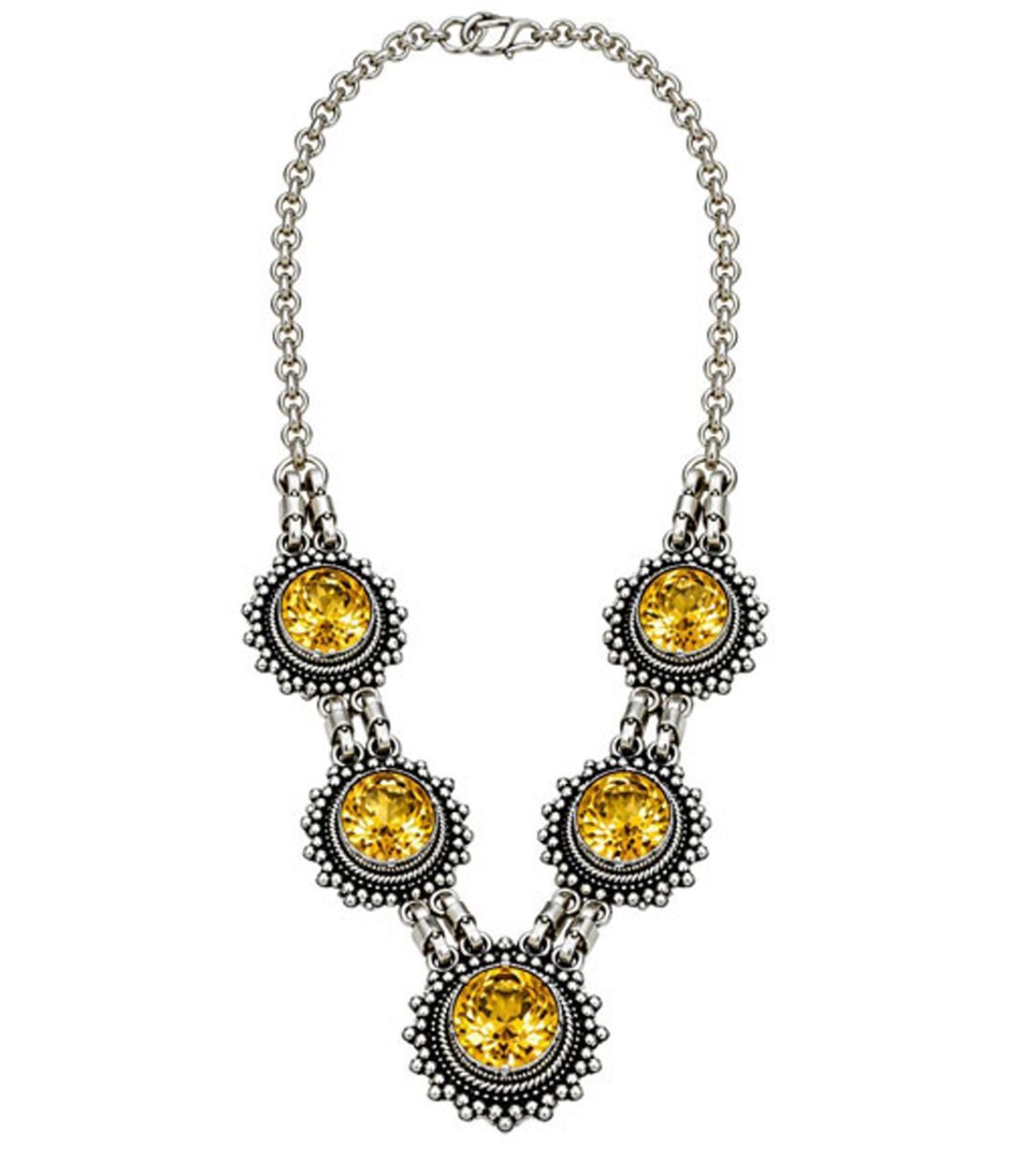 Golden Topaz Sterling Silver Necklace Golden Topaz Sterling Silver Necklace