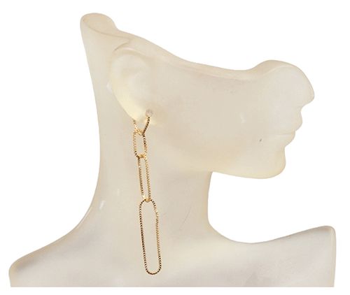 Elongated Gold Link Drop Earrings Elongated Gold Link Drop Earrings