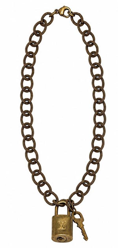 Vintage Louis Vuitton Lock & Key Statement Necklace Vintage Louis Vuitton Lock & Key Statement Necklace