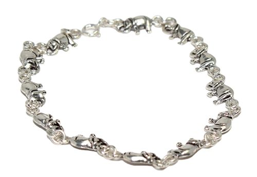 Classic Elephants .925 Sterling Silver Bracelet