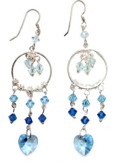 Crystal Dreamcatcher Sterling Silver Earrings Crystal Dreamcatcher Sterling Silver Earrings