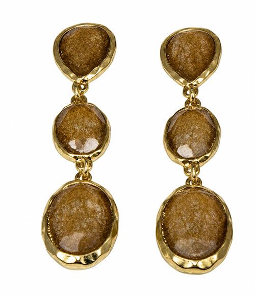 Taupe Triple Drop Earrings Taupe Triple Drop Earrings