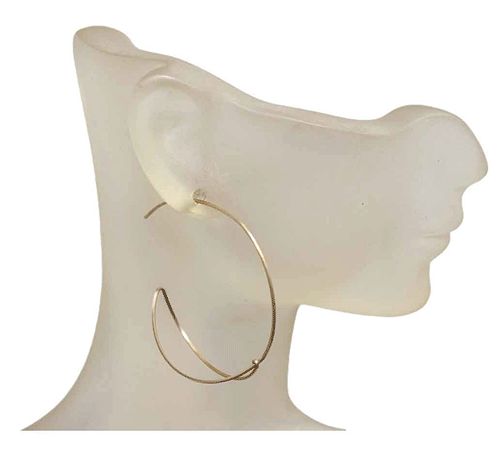 Open Circle Gold Threader Earrings