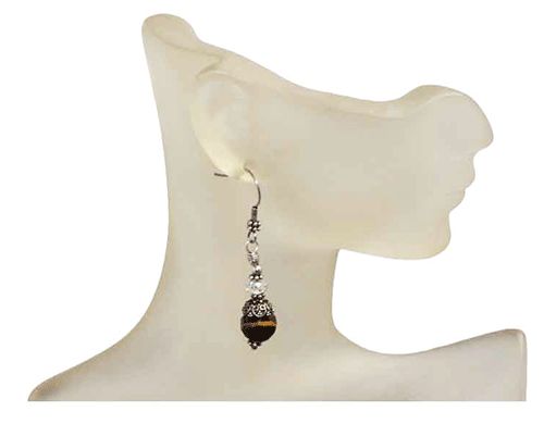 Tiger's Eye Crystal Sphere Earrings Tiger's Eye Crystal Sphere Earrings