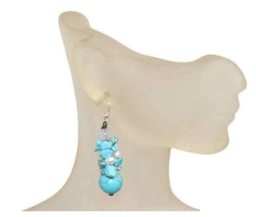 Silver Shard & Pearl Drop Earrings