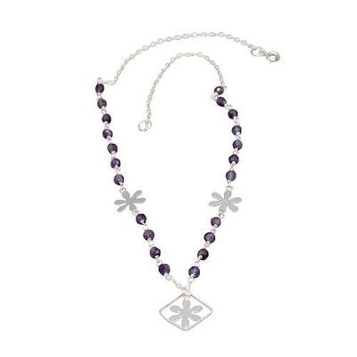 Amethyst Star Accent Beaded Necklace