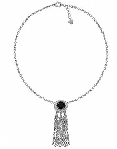 Blue Sapphire CZ Fringe Pendant Necklace Blue Sapphire CZ Fringe Pendant Necklace