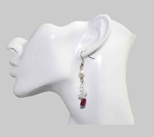 Elegant Pearl & Semi-Gemstone .925 Sterling Silver Earrings Elegant Pearl & Semi-Gemstone .925 Sterling Silver Earrings