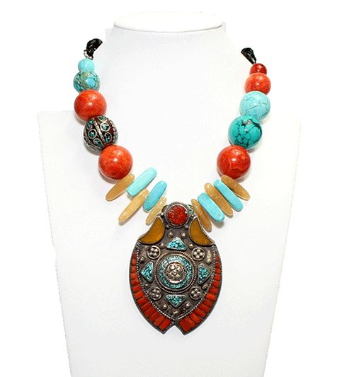 Tibetan Turquoise Statement Necklace