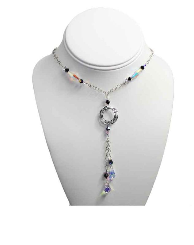 Long Swarovski Crystal Drop Necklace