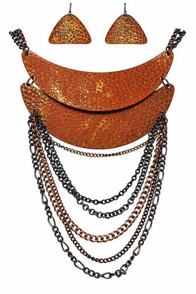 3D Hammered Textured Jewelry Set 3D Hammered Textured Jewelry Set