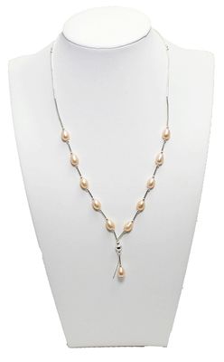 As-Is Champagne Pearl Sterling Silver Necklace