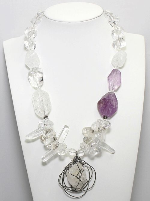 Handmade Quartz & Amethyst Necklace Handmade Quartz & Amethyst Necklace
