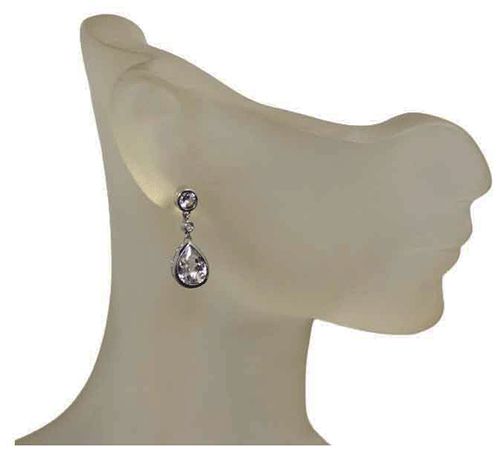 Sapphire Teardrop Sterling Silver Stud Earrings