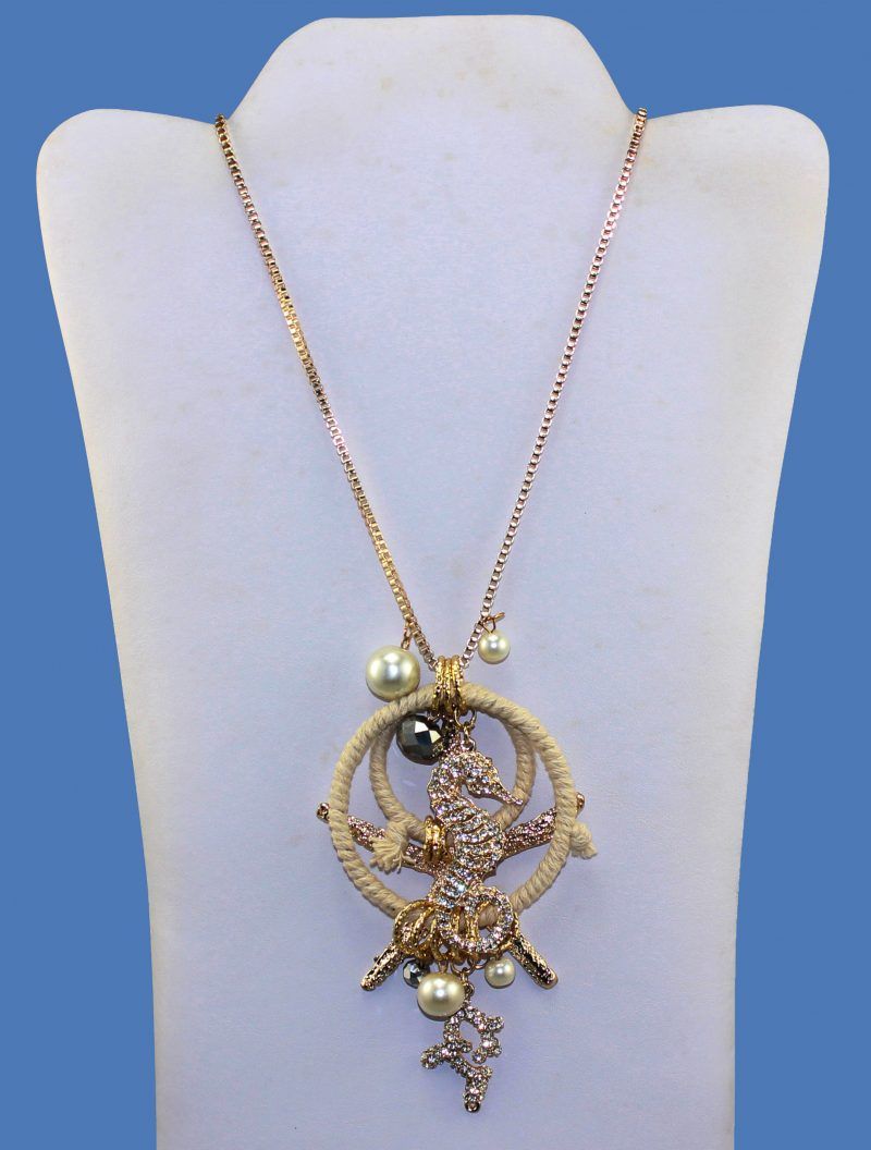 Seahorse Charm Statement Necklace Seahorse Charm Statement Necklace