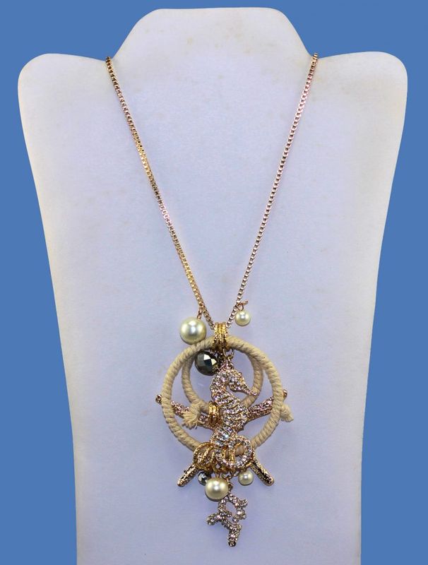 Seahorse Charm Statement Necklace Seahorse Charm Statement Necklace