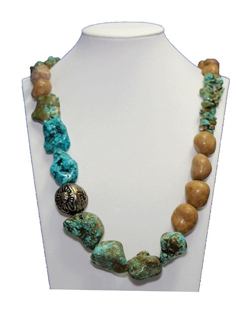 Natural Turquoise & Howlite Stone Necklace