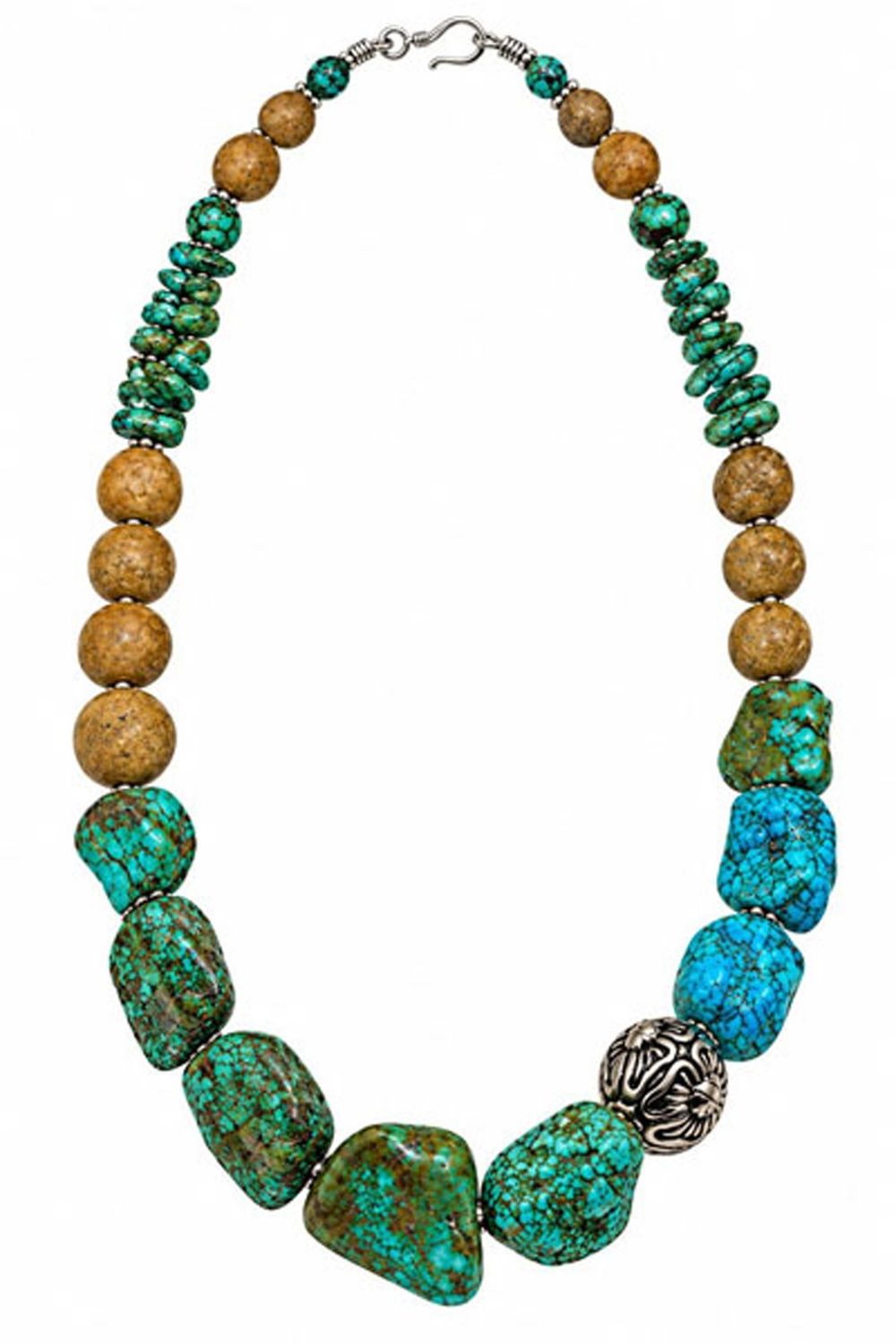 Natural Turquoise & Howlite Stone Necklace Natural Turquoise & Howlite Stone Necklace