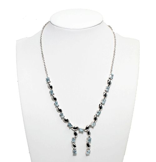 Blue Topaz Elegance Sterling Silver Necklace