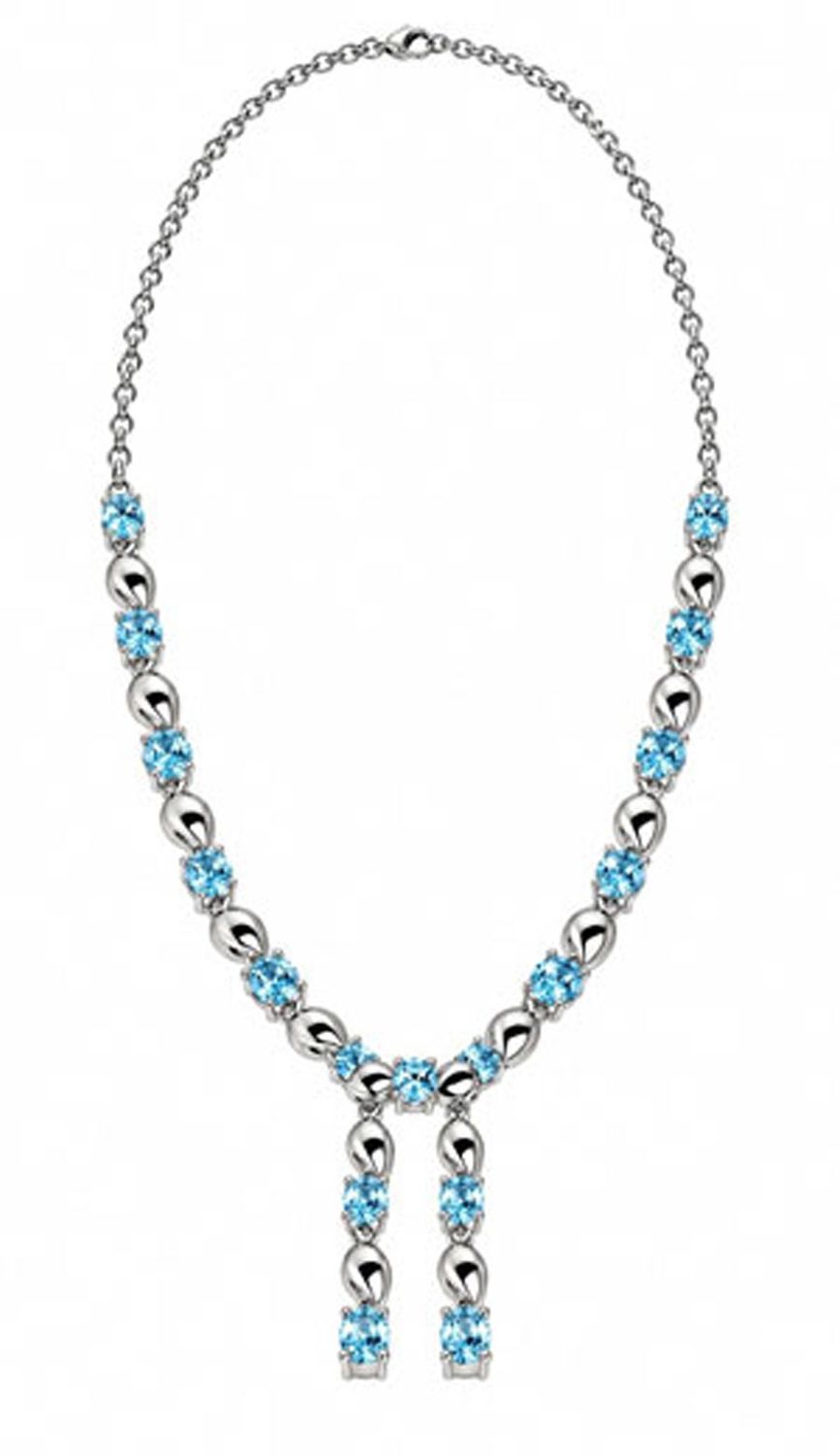 Blue Topaz Elegance Sterling Silver Necklace