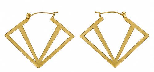 Geometric Shaped Gold Tone Earrings Geometric Shaped Gold Tone Earrings