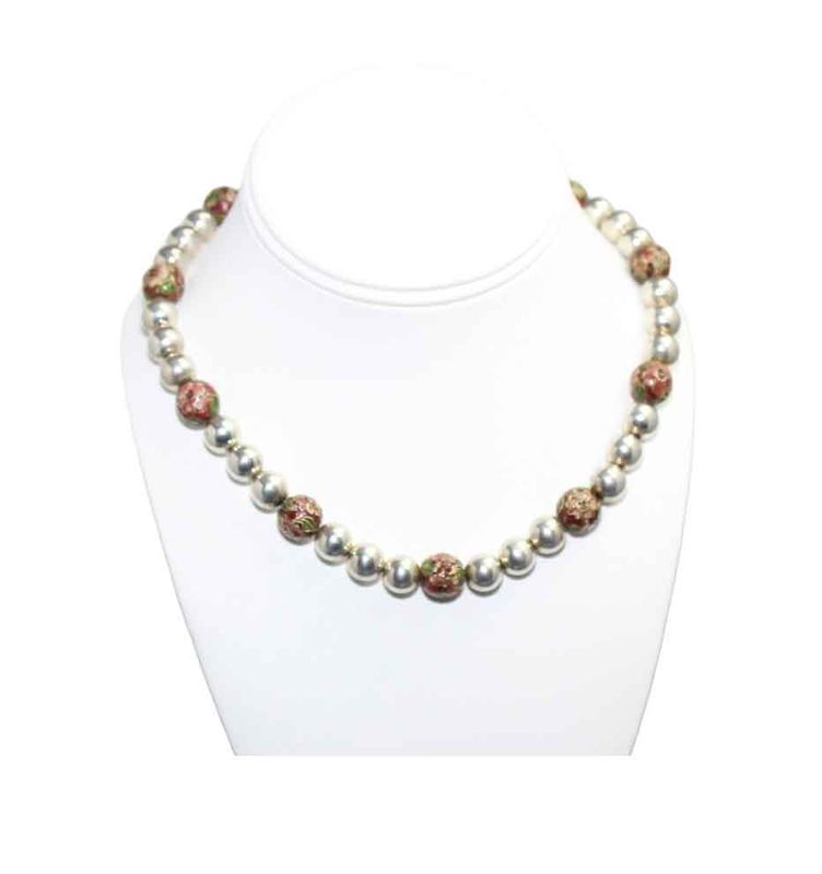 Floral Sterling Silver Bead Necklace