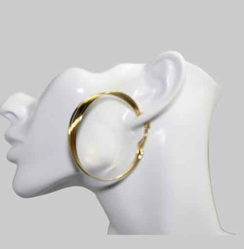 Twisted Gold Tone Hoop Earrings