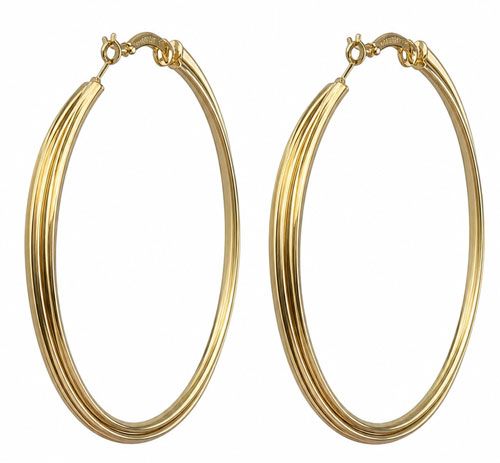 Twisted Gold Tone Hoop Earrings Twisted Gold Tone Hoop Earrings