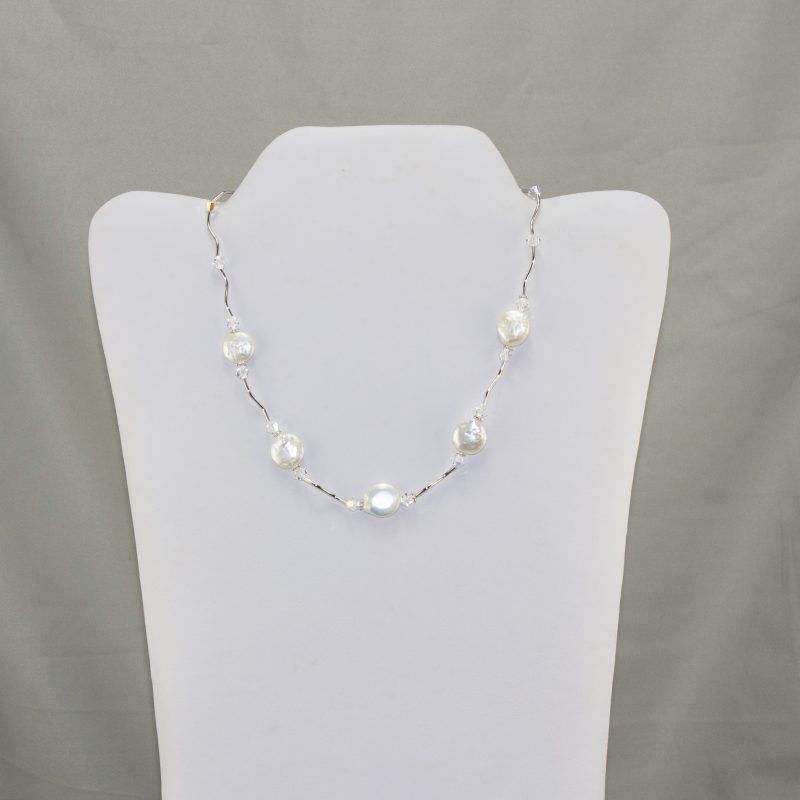 Sparkling Pearl Crystal .925 Sterling Silver Necklace Sparkling Pearl Crystal .925 Sterling Silver Necklace