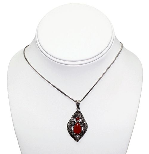 Classic Agate Stone Teardrop Pendant