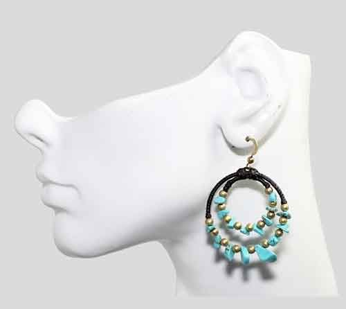 Wrapped Reconstructed Turquoise Earrings Wrapped Reconstructed Turquoise Earrings