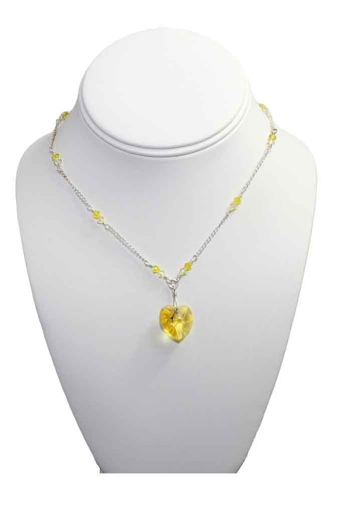 Golden Ombré Swarovski Heart Necklace