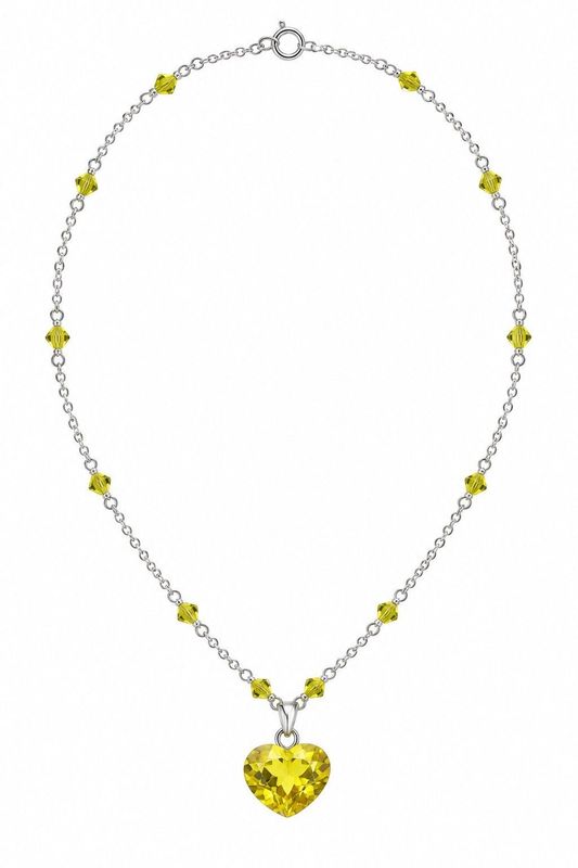 Golden Ombré Swarovski Heart Necklace