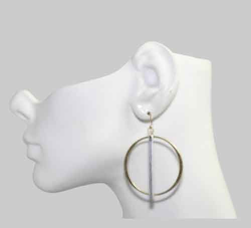 Circle & Bar Mixed Metal Earrings Circle & Bar Mixed Metal Earrings