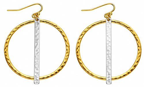 Circle & Bar Mixed Metal Earrings Circle & Bar Mixed Metal Earrings