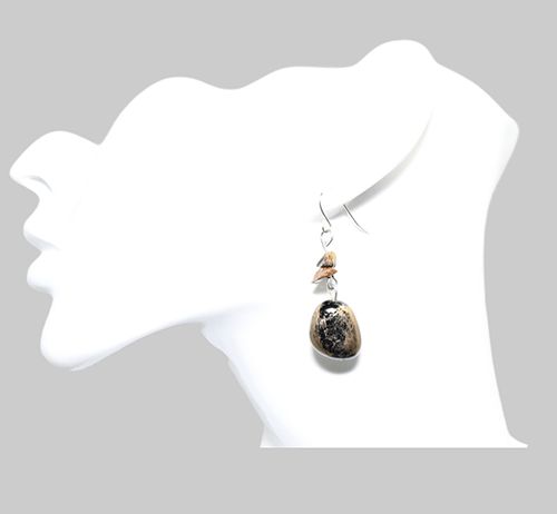 Gold Tone & Black Earrings