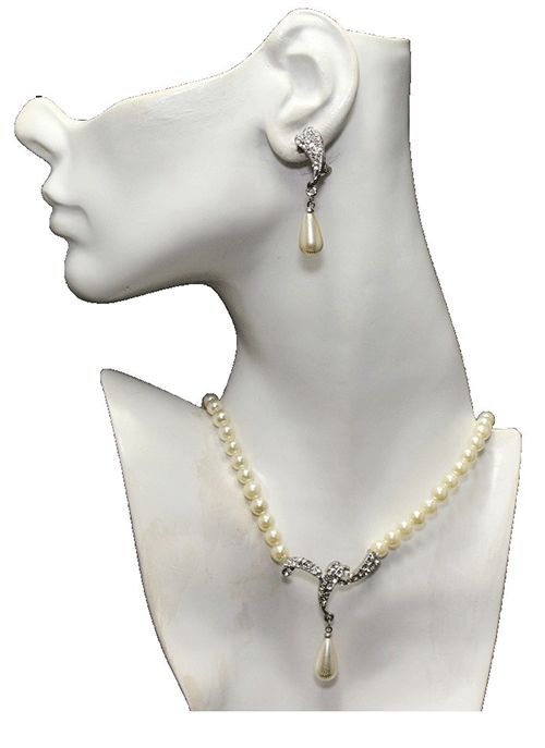 Faux Pearl & Crystal Jewelry Set