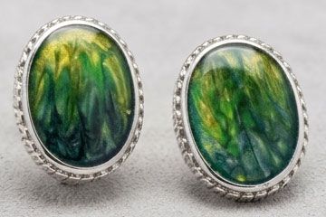 Green & Yellow Clip on Earrings