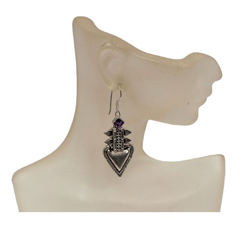 Arrowhead Amethyst Statement Earrings