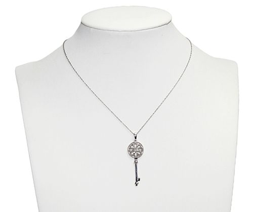 Diamond Key Sterling Silver Necklace Diamond Key Sterling Silver Necklace