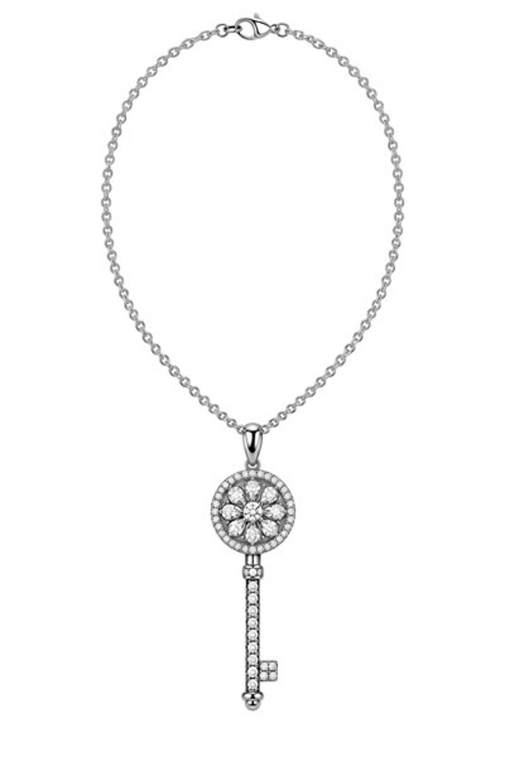 Diamond Key Sterling Silver Necklace Diamond Key Sterling Silver Necklace