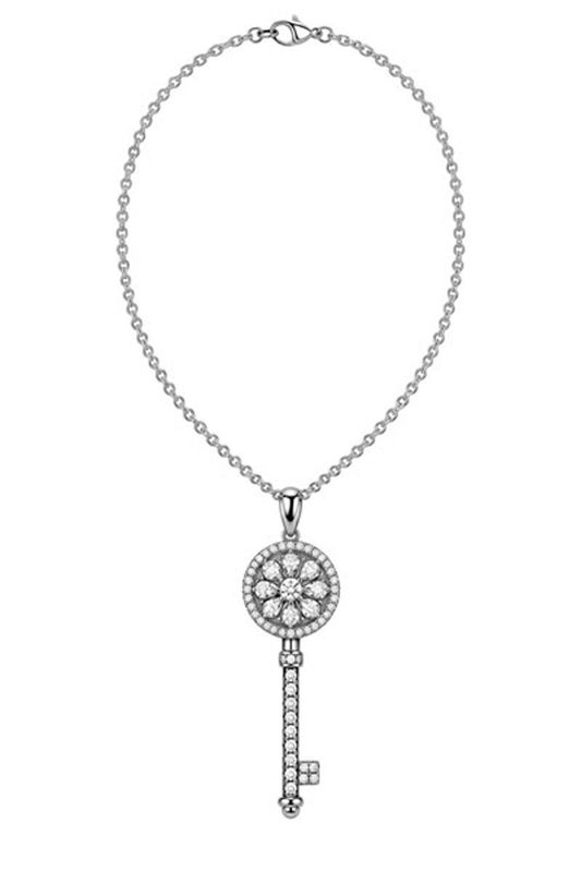 Diamond Key Sterling Silver Necklace Diamond Key Sterling Silver Necklace