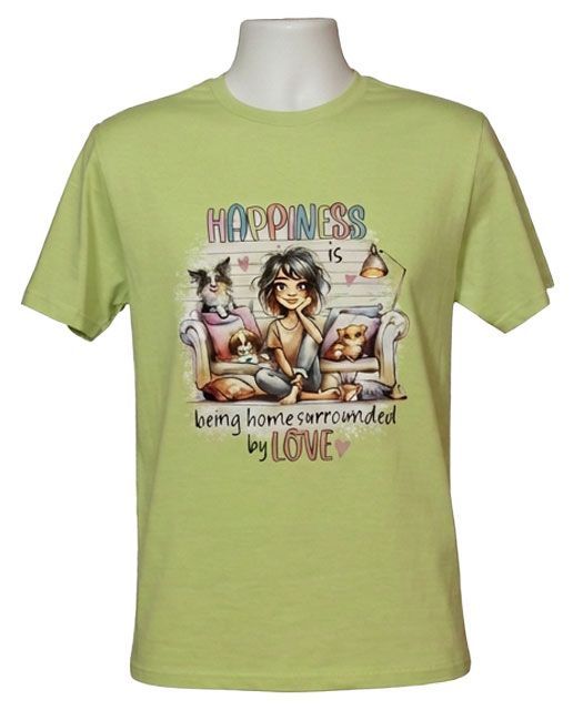 Inspirational Happiness Is Being Home Surrounded by Love Graphic Tee