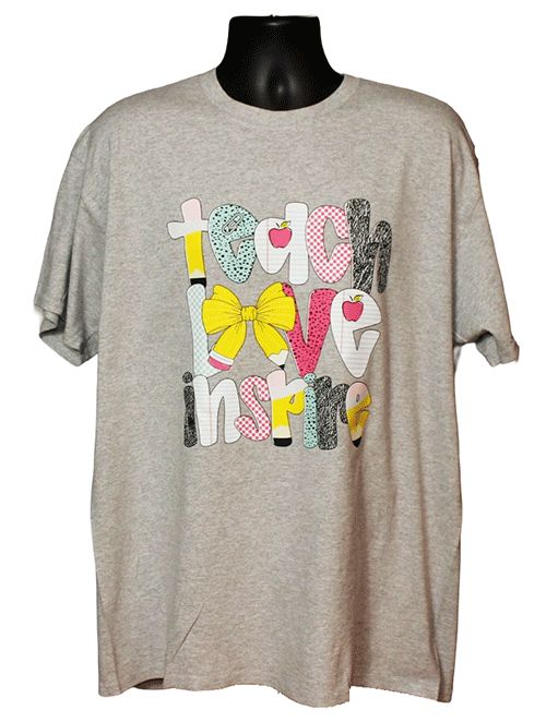 Inspirational Teach Love Inspire Graphic Tee Inspirational Teach Love Inspire Graphic Tee